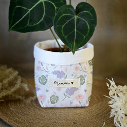 cache pot tissu maman ♥ fete des meres cadeau original personnalisé lila