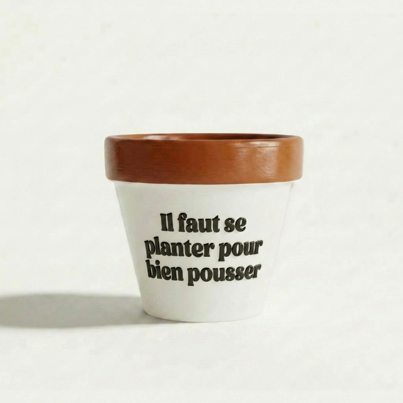 Pot de fleur cadeau d'encouragement « Il faut se planter pour pousser », Muisti X Joli Pot