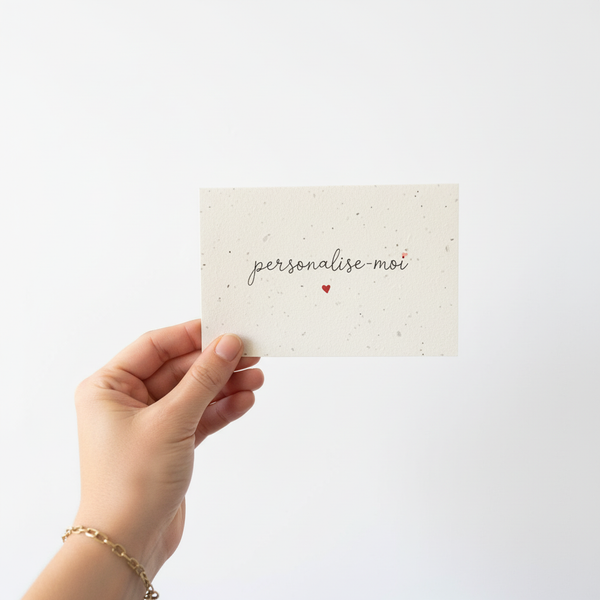 carte ensemencée personnalisée carte à planter carte écologique carte avec graines carte postale personnalisée carte artisanale cadeau original carte remerciement carte noël carte anniversaire carte naissance carte amour carte fête des mères carte personnalisée made in france joli pot