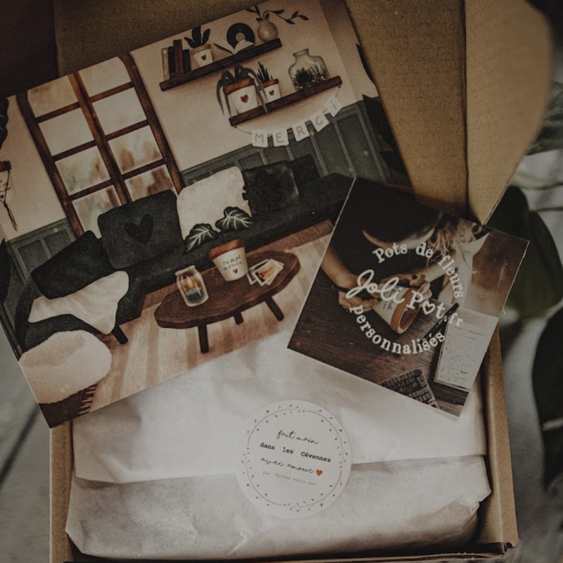 cadeau coffret joli pot intérieur