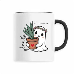 Mug "All I Need is Plants" - Céramique 330ml - Mug plantes tout blanc ou intérieur noir - 