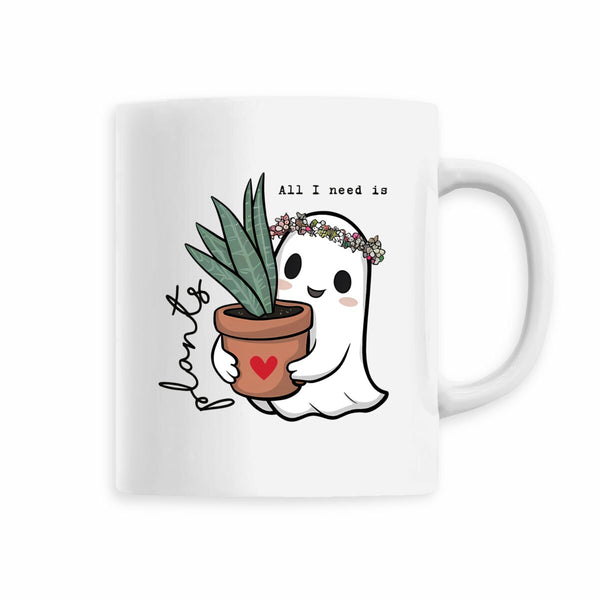 Mug "All I Need is Plants" - Céramique 330ml - Mug plantes tout blanc ou intérieur noir - 