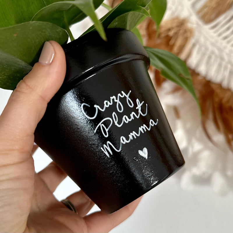 pot de fleur personnalisé, pot de fleur noir, cache pot noir, pot personnalisable, pot personnalisé, cadeau plant lover, cadeau plant addict, plant mama, crazy pant lady, plant dad, cadeau noel, cadeau anniversaire, cadeau original made in france