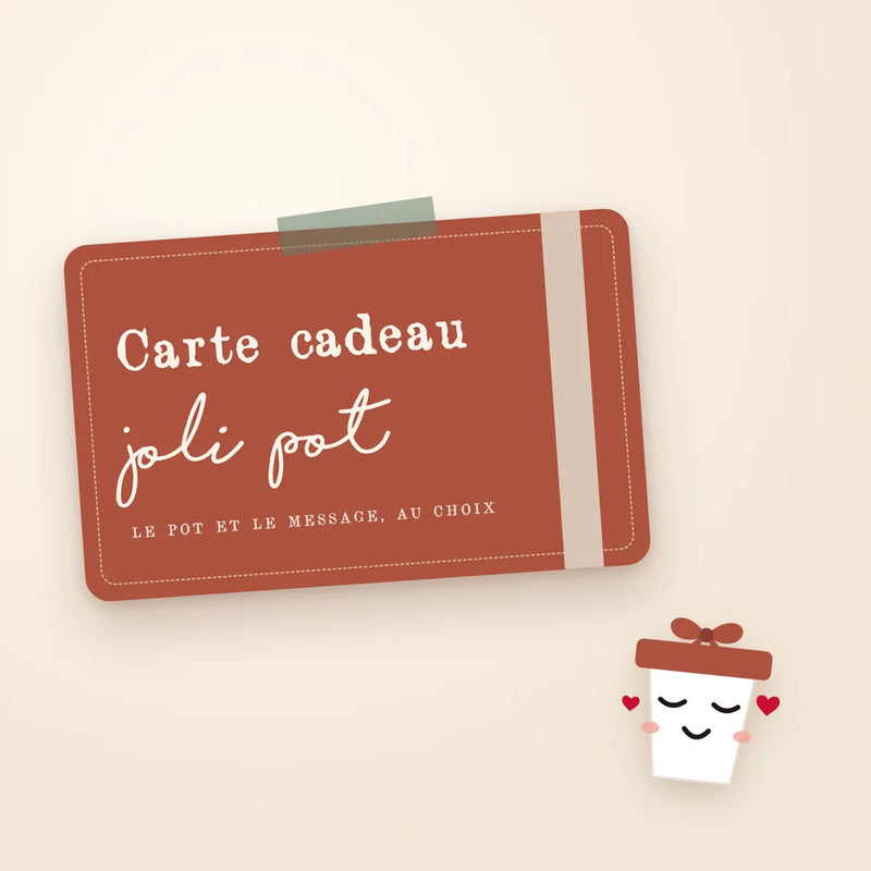 Carte cadeau Joli Pot pour un pot de fleur personnalisé, à offrir pour toutes les occasions