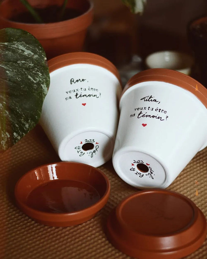 pot de fleur personnalisé temoin mariage annonce temoin originale