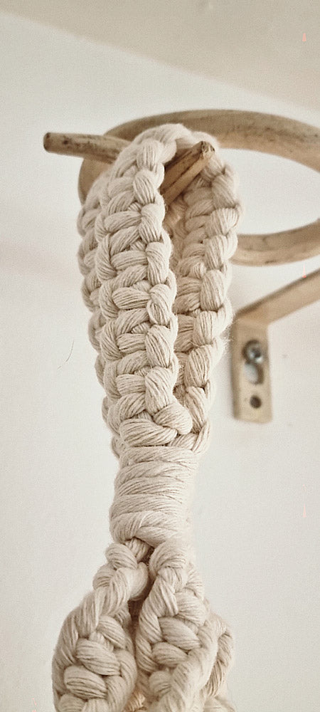 suspension plante bois macrame dryade